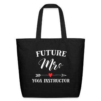 Future Mrs yoga instructor - Eco-Friendly Cotton Tote - black - Front