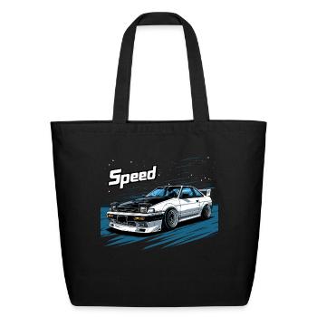 Toyota AE86 - Eco-Friendly Cotton Tote - black - Front