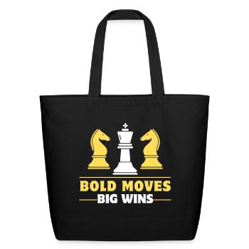 Chess Bold moves big wins - Eco-Friendly Cotton Tote - black - Front