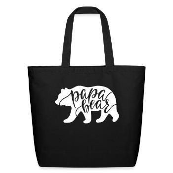 Papa Bear - Eco-Friendly Cotton Tote - black - Front