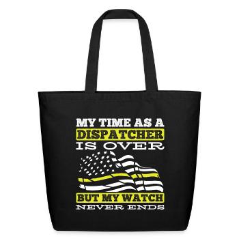 911 Dispatcher Funny - Eco-Friendly Cotton Tote - black - Front