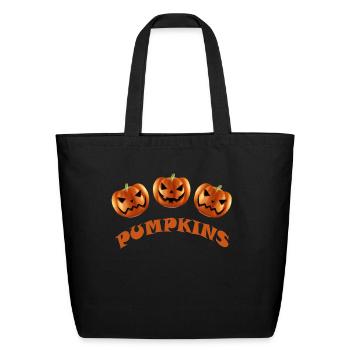 PUMPKINS - Eco-Friendly Cotton Tote - black - Front