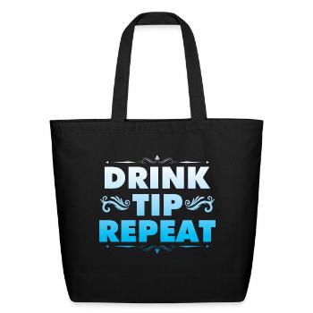 Bartender Waiter Barmaid Bar Cocktail Counter - Eco-Friendly Cotton Tote - black - Front