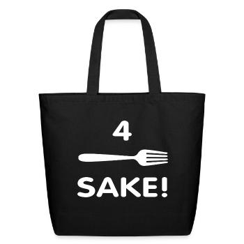 4 fork sake aesthetic - Eco-Friendly Cotton Tote - black - Front