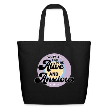 Alive Anxious cool - Eco-Friendly Cotton Tote - black - Front