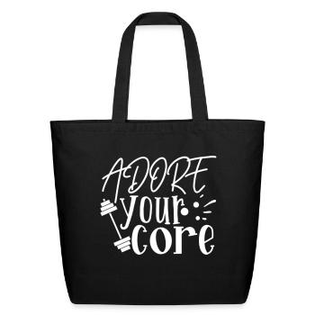 White Summer Quote Adore Your Core 1 - Eco-Friendly Cotton Tote - black - Front