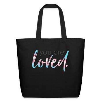 Trans Rights You Are Loved - Eco-Friendly Cotton Tote - black - Front