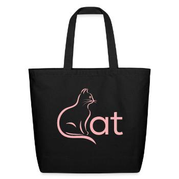 Cute cat - Eco-Friendly Cotton Tote - black - Front