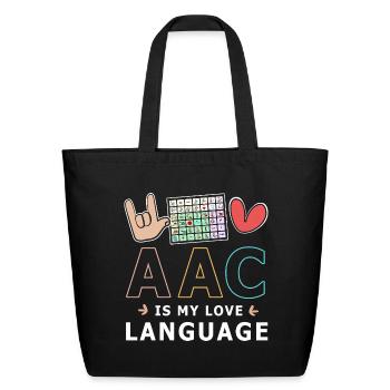 AAC Communication Speech Pathology - Eco-Friendly Cotton Tote - black - Front