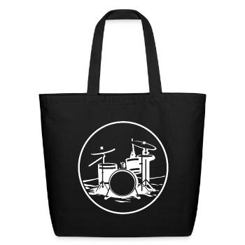 Drum Kit - Eco-Friendly Cotton Tote - black - Front