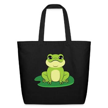 Frog - Eco-Friendly Cotton Tote - black - Front