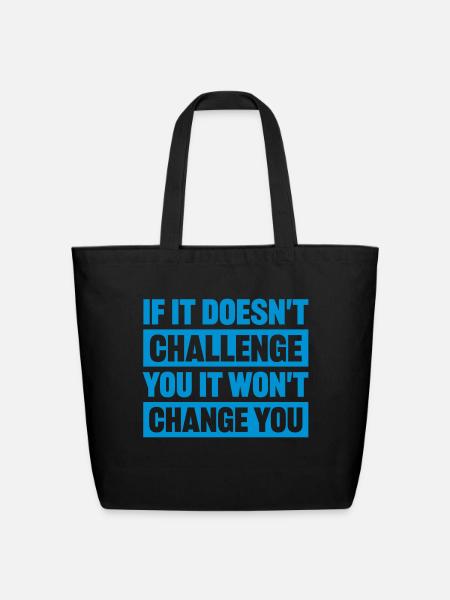 workout fitness motivation quote - Eco-Friendly Cotton Tote - black