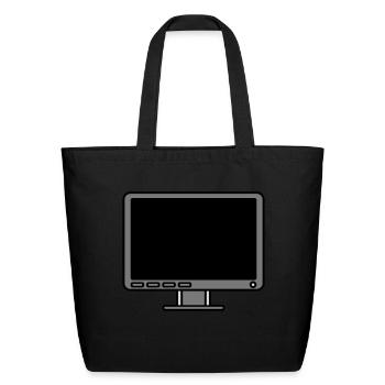 icon logo computer screen - Eco-Friendly Cotton Tote - black - Front