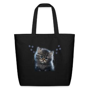 Pet cat - Eco-Friendly Cotton Tote - black - Front