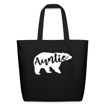 Aneisha Aunt Life Auntie Bear Camping Camper Campf - Eco-Friendly Cotton Tote - black - Front