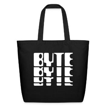 Computer Nerd Byte Retro 70s Tech - Eco-Friendly Cotton Tote - black - Front