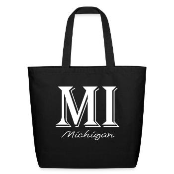 Michigan USA - Eco-Friendly Cotton Tote - black - Front