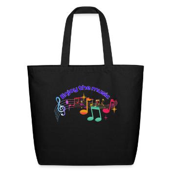 music - Eco-Friendly Cotton Tote - black - Front