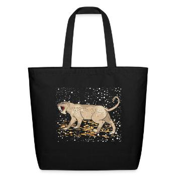 The long fanged lioness with a terrifying open mou - Eco-Friendly Cotton Tote - black - Front