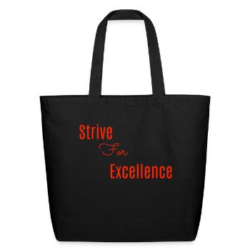 Strive For Excellence Red - Eco-Friendly Cotton Tote - black - Front