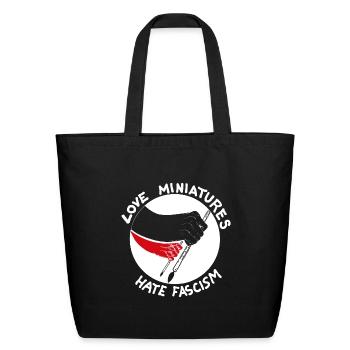 Love_Miniatures_Hate_Fascism - Eco-Friendly Cotton Tote - black - Front