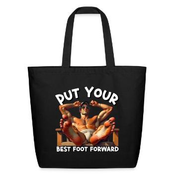 Meilleur Art de Fitness Pied Avant - Sac fourre-tout en coton naturel - noir - Devant