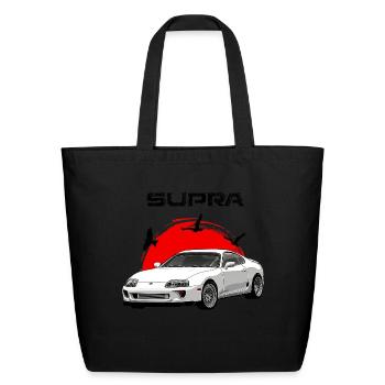 Toyota Supra MK4 Vintage - Eco-Friendly Cotton Tote - black - Front