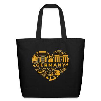 Germany - Eco-Friendly Cotton Tote - black - Front