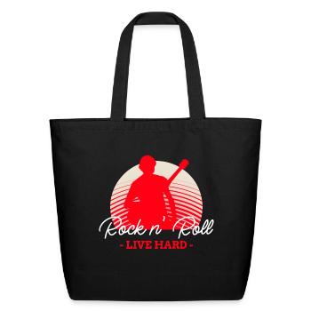 Rock N Roll Live Hard - Eco-Friendly Cotton Tote - black - Front