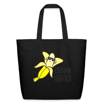 Banana Peeling Good Banana - Eco-Friendly Cotton Tote - black - Front
