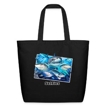 Selfies-Shark-Selfie-Womens- - Eco-Friendly Cotton Tote - black - Front