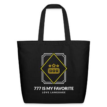 777_Is_my_favorite_love_language - Eco-Friendly Cotton Tote - black - Front