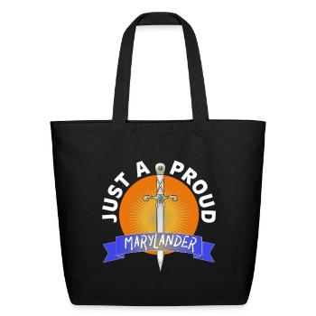 Maryland Pride Sword Sunburst Graphic - Eco-Friendly Cotton Tote - black - Front