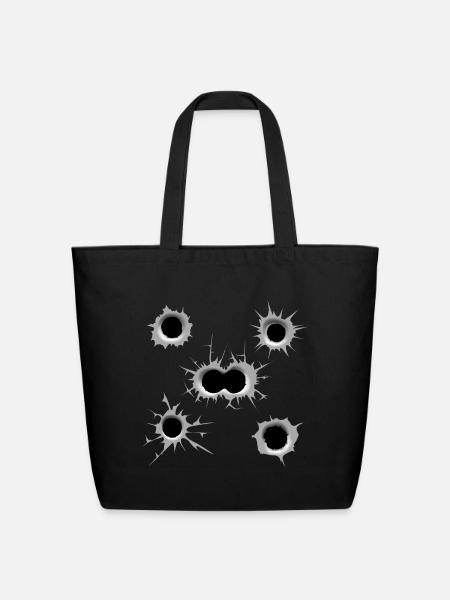 Bullet Holes - Eco-Friendly Cotton Tote - black