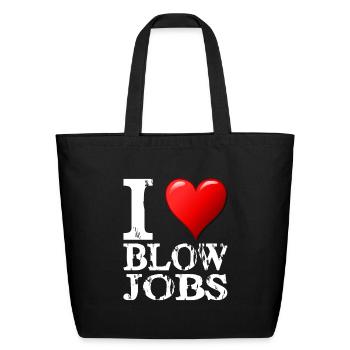 I Love Blowjobs Design weiss - Eco-Friendly Cotton Tote - black - Front