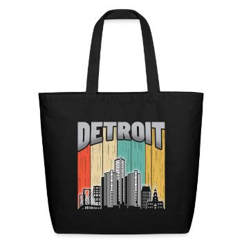 Detroit Michigan - Eco-Friendly Cotton Tote - black - Front