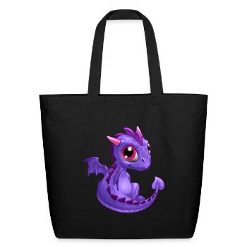Little cute baby dragon in purple - Eco-Friendly Cotton Tote - black - Front