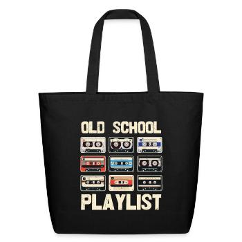 Old School Playlist Cassettes Rétro - Sac fourre-tout en coton naturel - noir - Devant