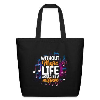 Music Musical Note Sheet Music Music Club - Eco-Friendly Cotton Tote - black - Front