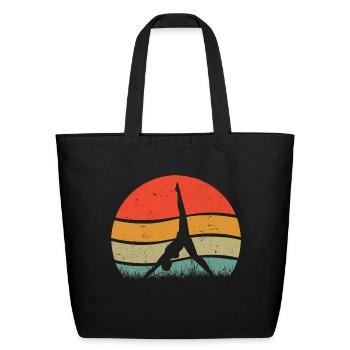 Half Moon Yoga Pose - Eco-Friendly Cotton Tote - black - Front
