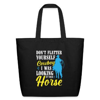 Horse Revolver Brave Freedom - Eco-Friendly Cotton Tote - black - Front