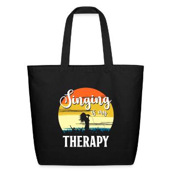 Singer Rap Music Note Music School - Eco-Friendly Cotton Tote - black - Front