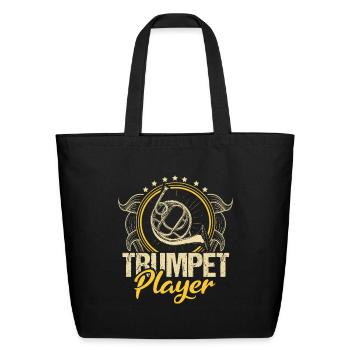 Trumpet Wind Instrument Brass Band Gift - Eco-Friendly Cotton Tote - black - Front
