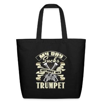 Trumpet Musical Instrument Orchestra Gift Idea - Eco-Friendly Cotton Tote - black - Front
