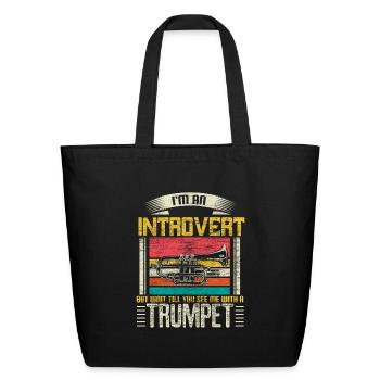 Trumpet Musical Instrument Orchestra Gift - Eco-Friendly Cotton Tote - black - Front
