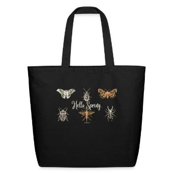butterfly ,moth ,cottage core - Eco-Friendly Cotton Tote - black - Front