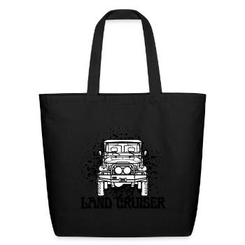 Toyota Land Cruiser J40 Off-Road Car Splash - Eco-Friendly Cotton Tote - black - Front