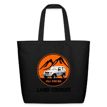 Toyota Land Cruiser J40 Off-Road Car Mountain - Eco-Friendly Cotton Tote - black - Front