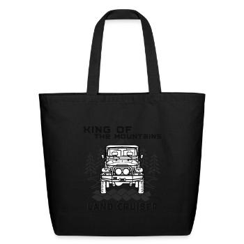 King of The Mountains Toyota Land Cruiser J40 - Eco-Friendly Cotton Tote - black - Front