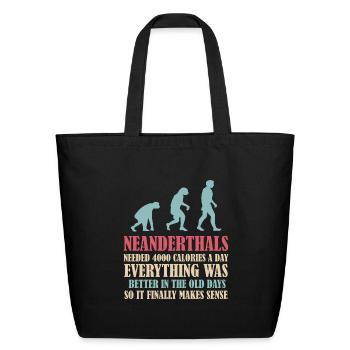 Neanderthal Prehistoric Primate Anthropologist - Eco-Friendly Cotton Tote - black - Front